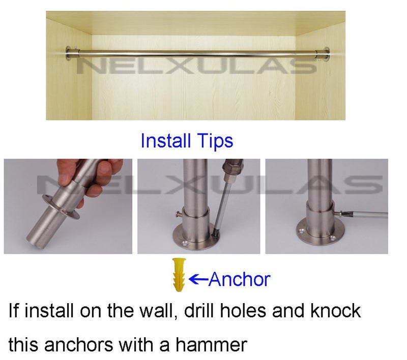 NELXULAS Stainless Steel Closet Rod Flange Holder for Pipe (AX1) - Image 4